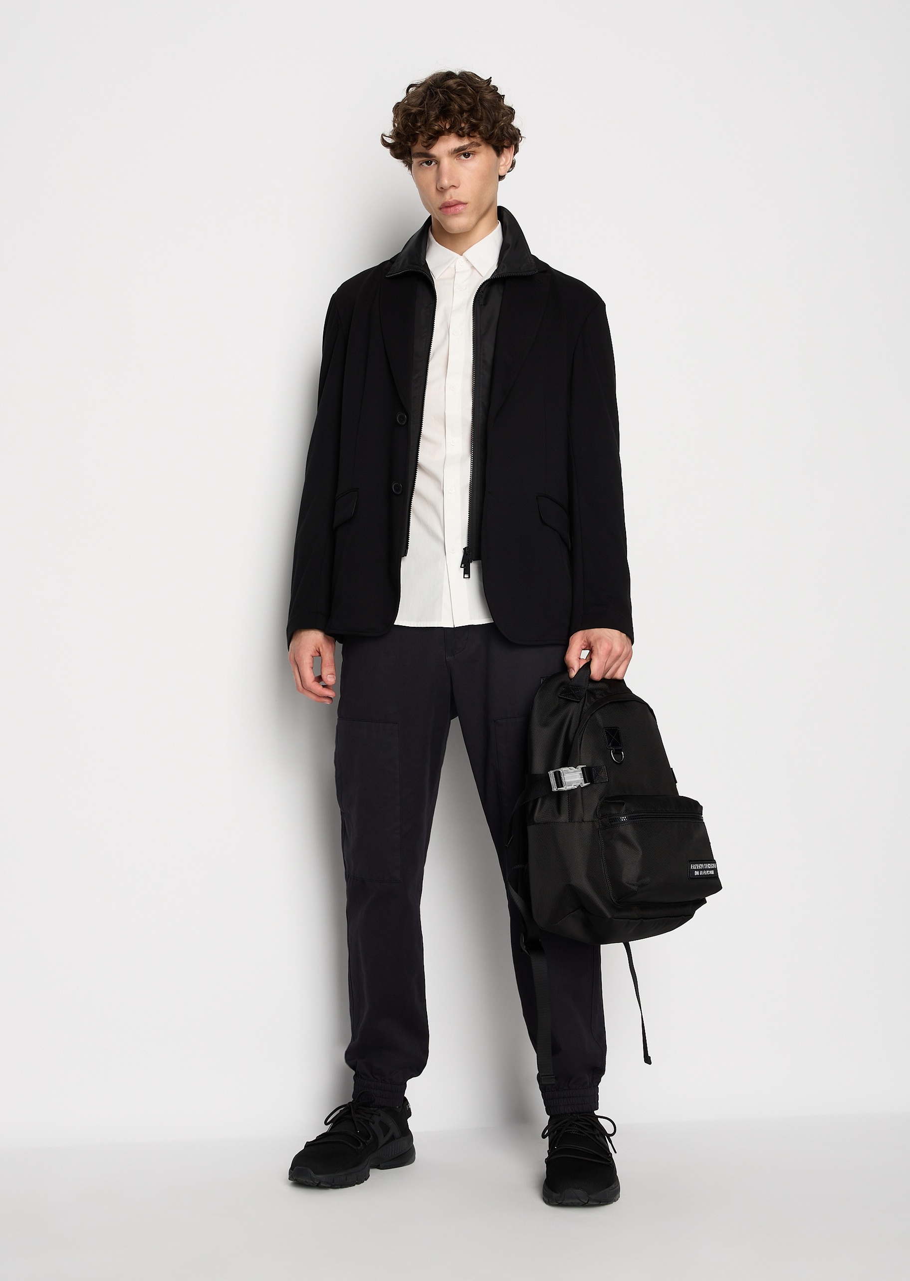 ARMANI EXCHANGE 男士简约标识印花长袖衬衫