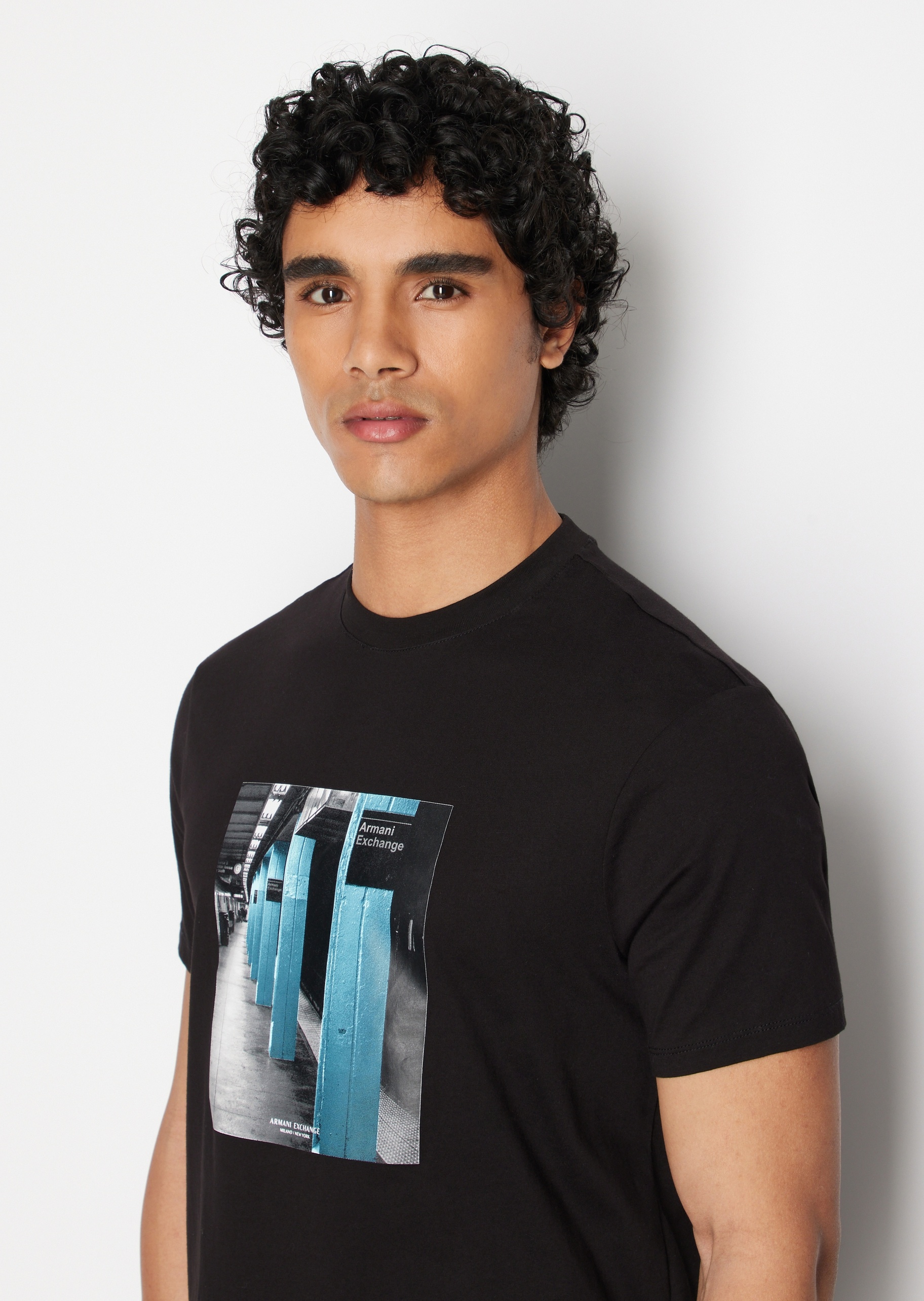 ARMANI EXCHANGE 男士圆领合身全棉短袖T恤