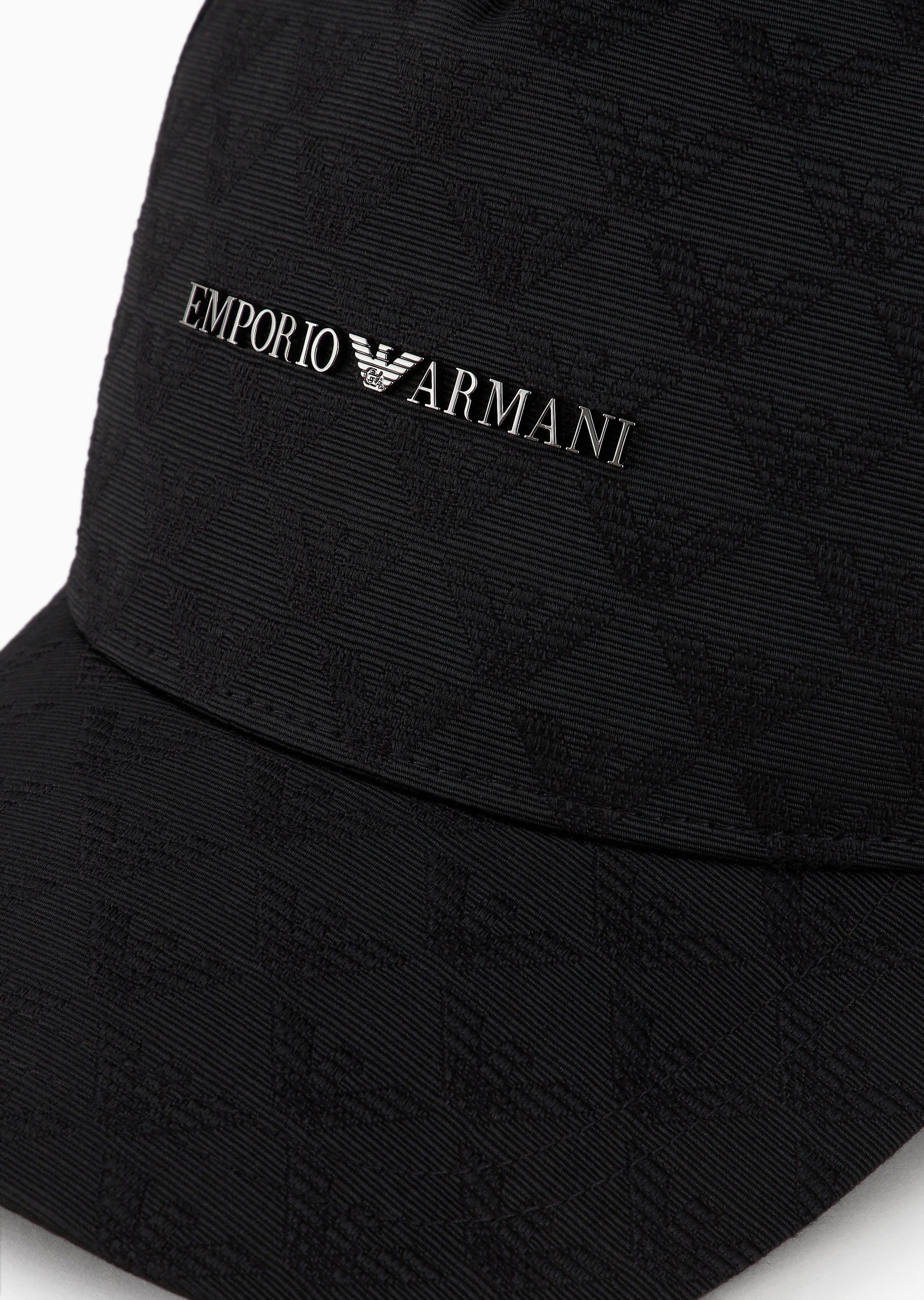 Emporio Armani 男士魔术贴弯檐通体鹰标纯色棒球帽