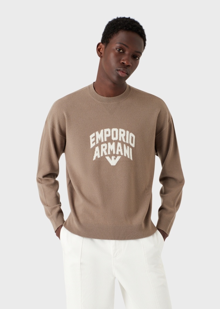 Emporio Armani 醒目提花纯羊毛衫