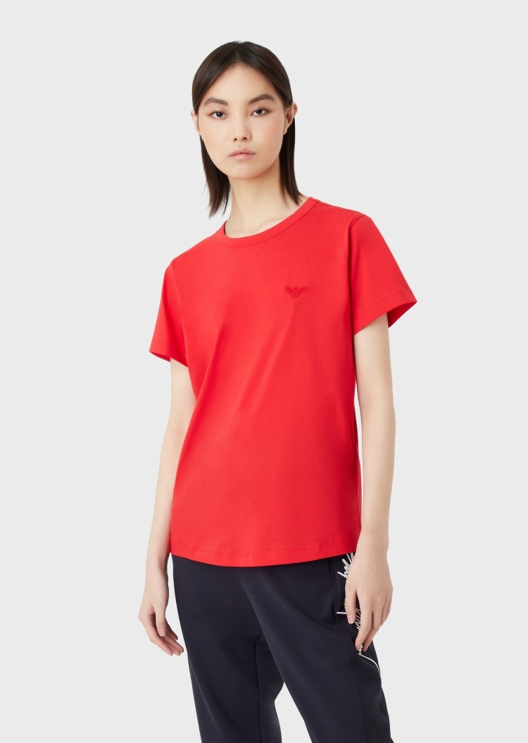Emporio Armani 鹰标LOGO刺绣T恤