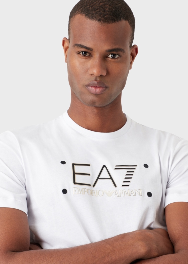 EA7 金色饰面短袖T恤