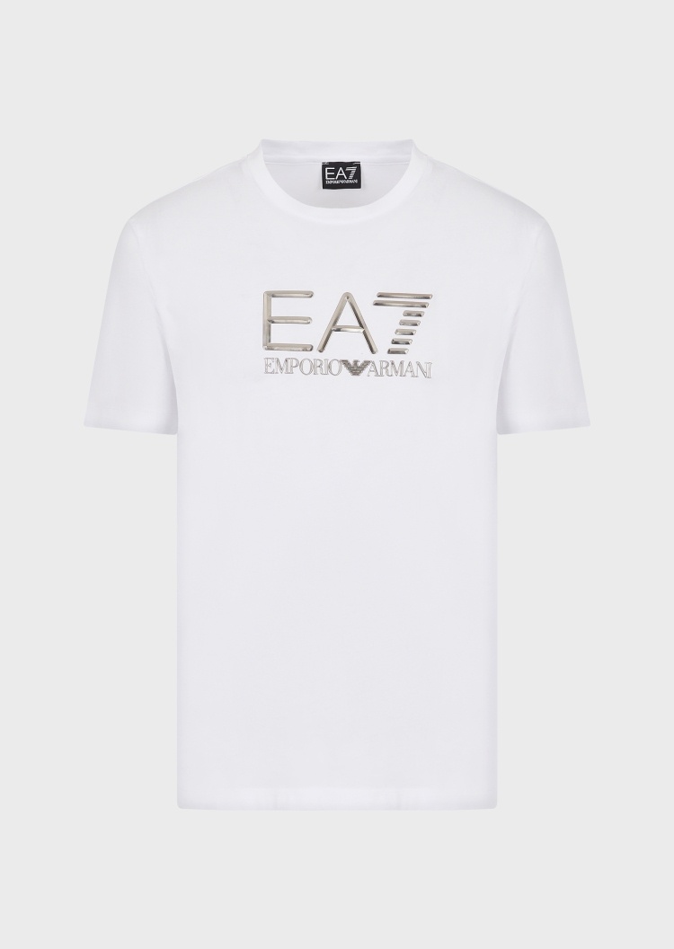 EA7 金属感标识纯棉T恤