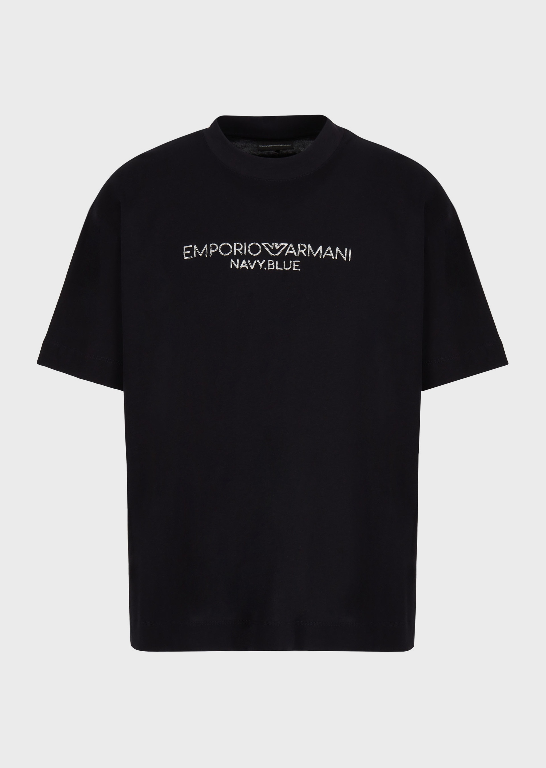 Emporio Armani 男士字母刺绣宽松棉质T恤