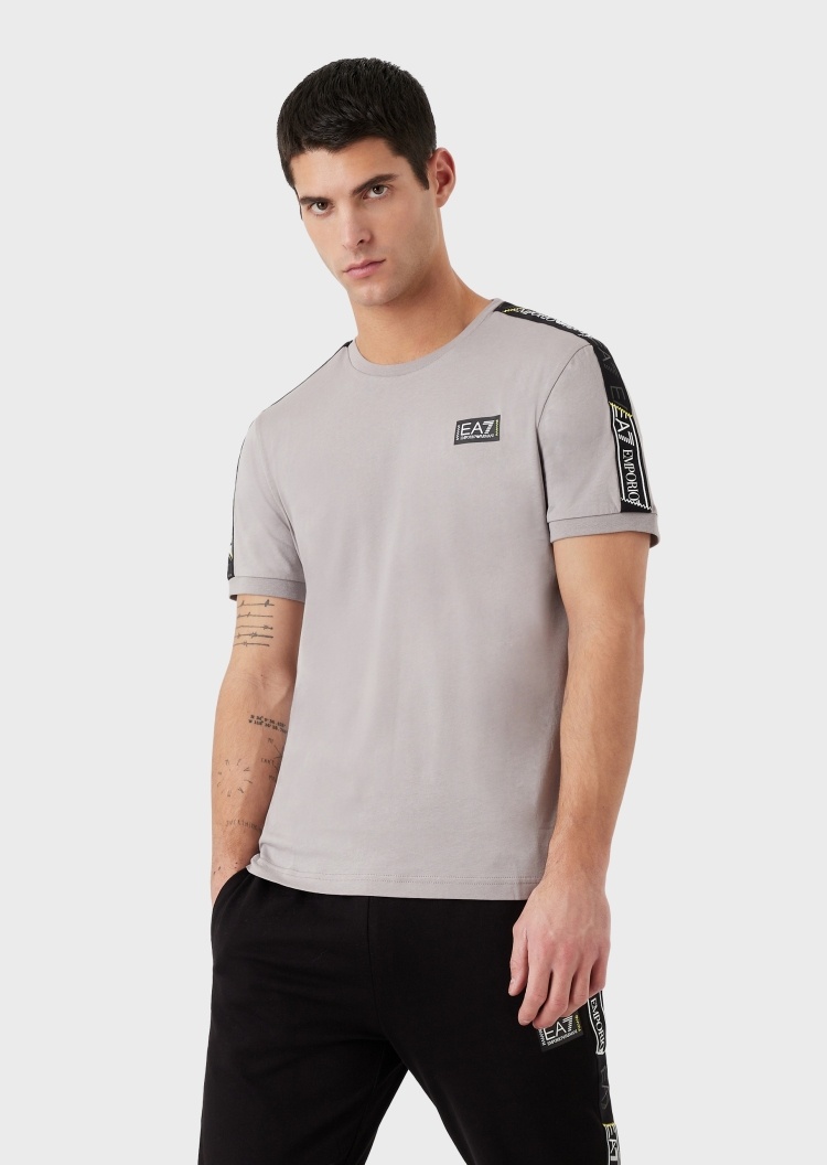 EA7 标识饰带棉质圆领T恤