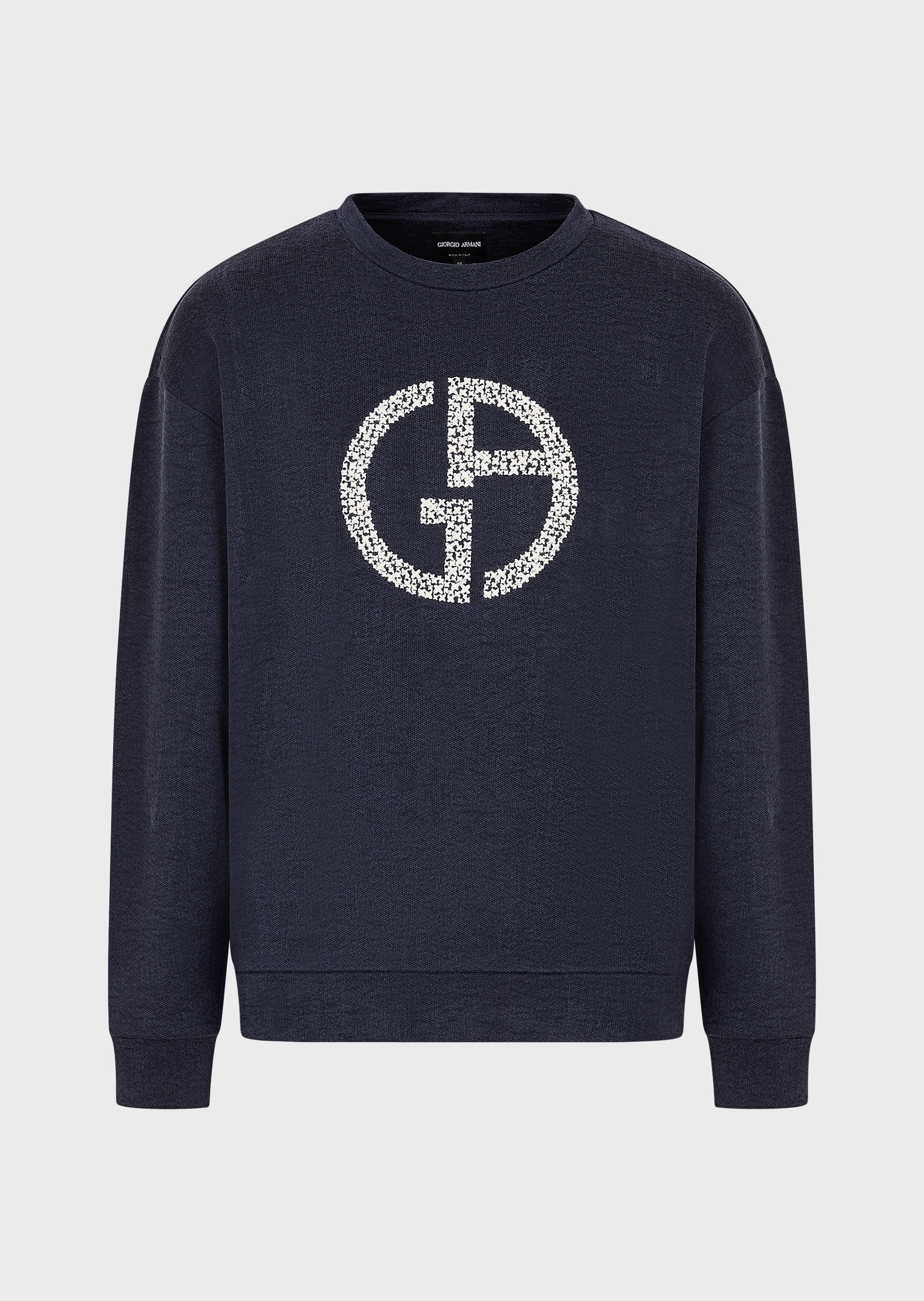 Giorgio Armani 十字针绣标圆领卫衣