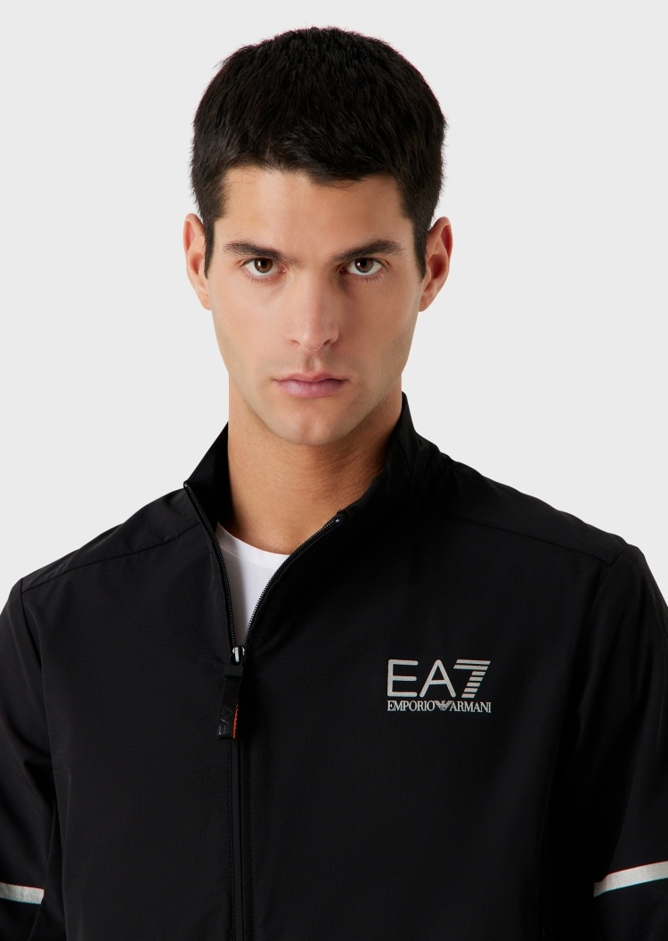 EA7 斜襟立领飞行夹克外套