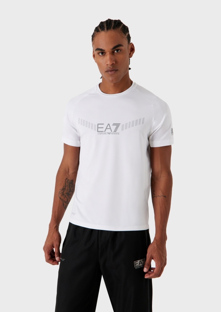 EA7 经典标识插肩圆领T恤