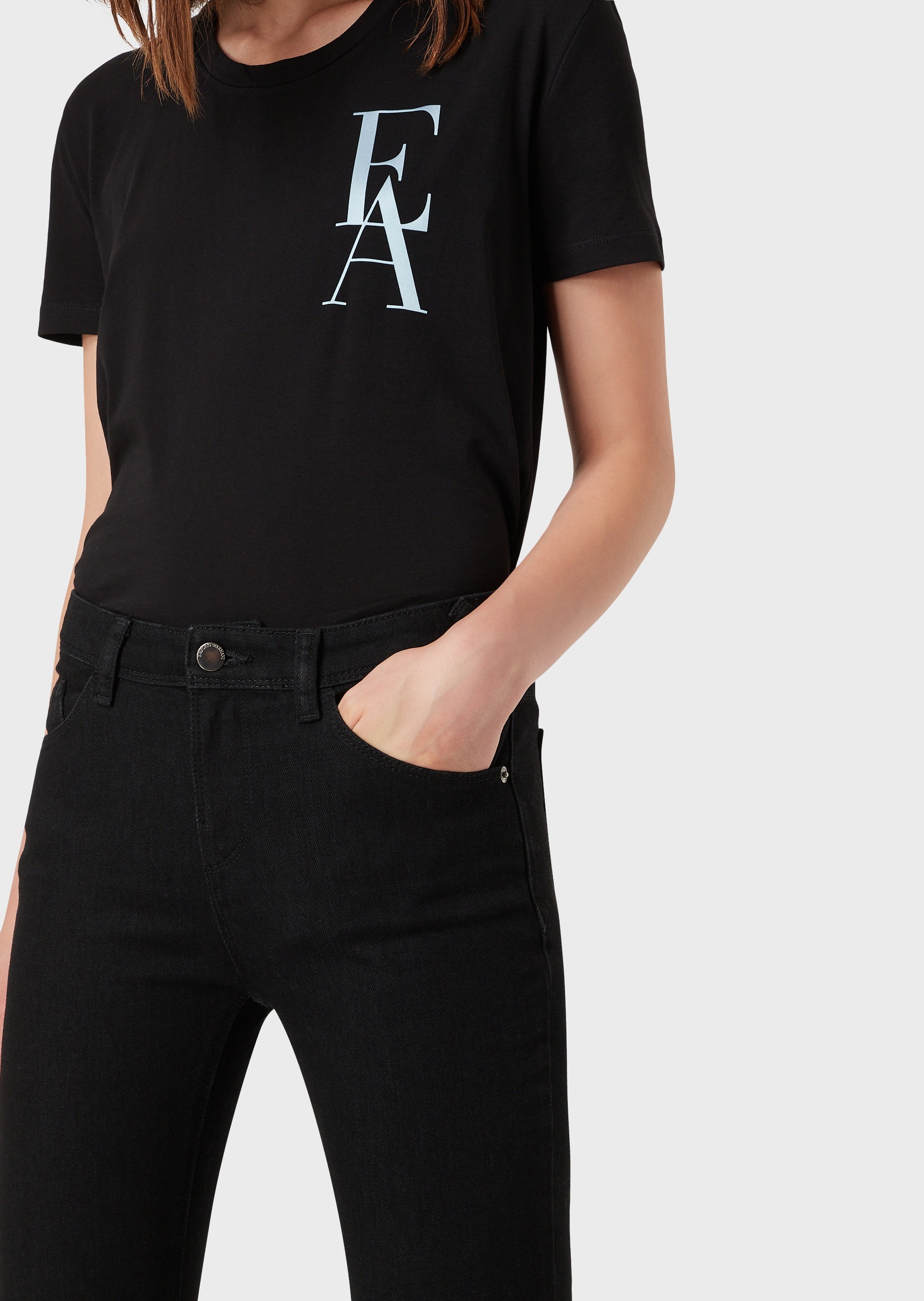 Emporio Armani 女士超紧身九分微弹牛仔裤