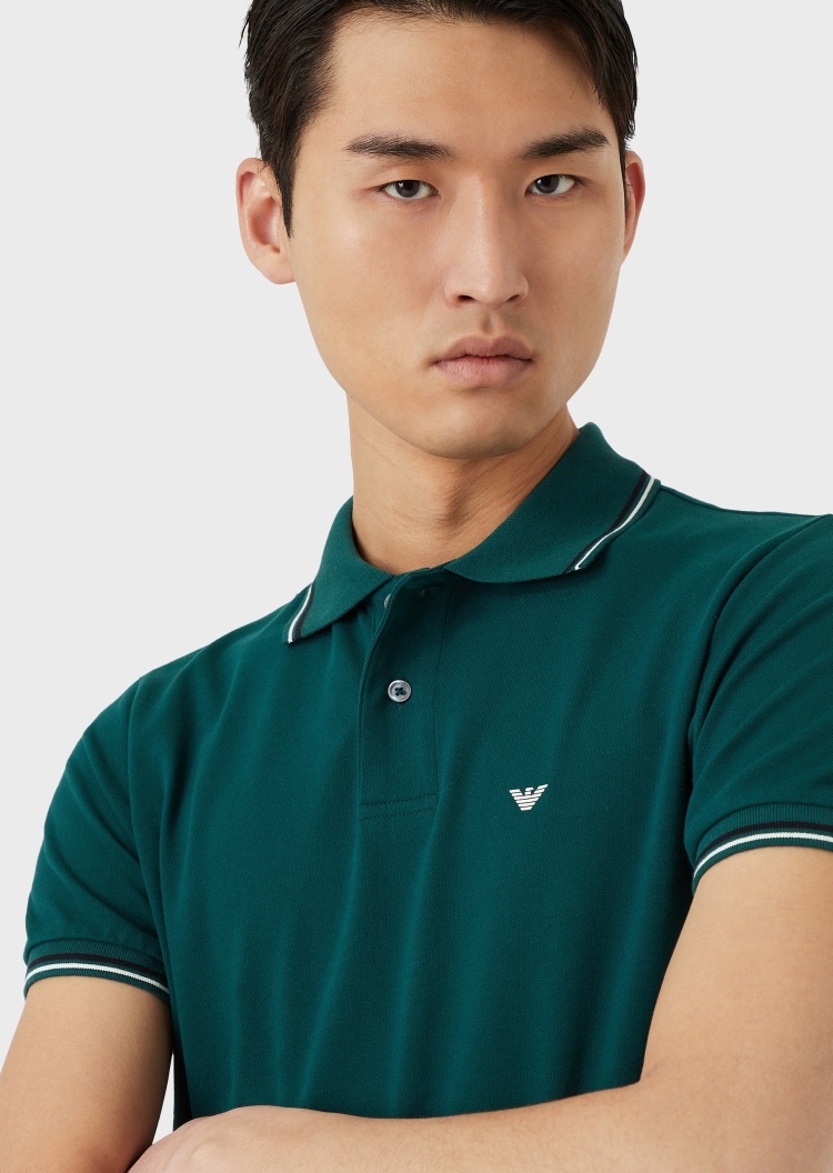 Emporio Armani 小鹰标修身短袖POLO衫