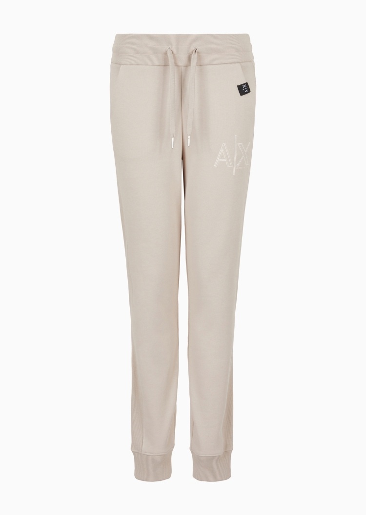 ARMANI EXCHANGE 女士休闲运动棉质束脚系带印花卫裤