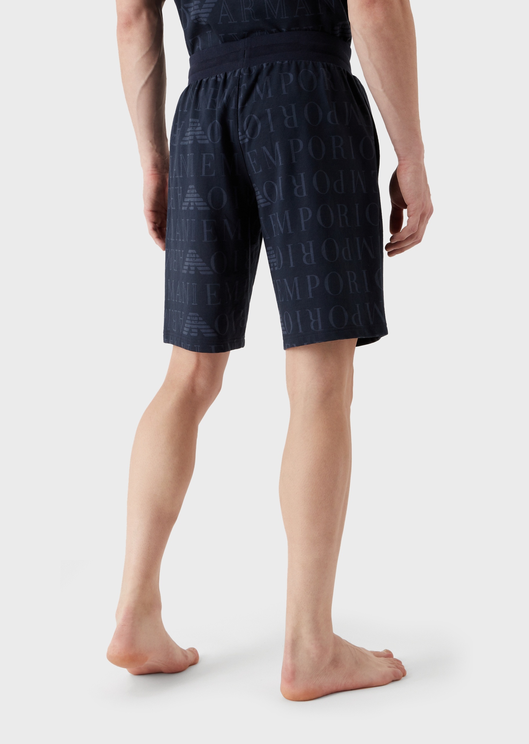 Emporio Armani 通体标识印花家居短裤