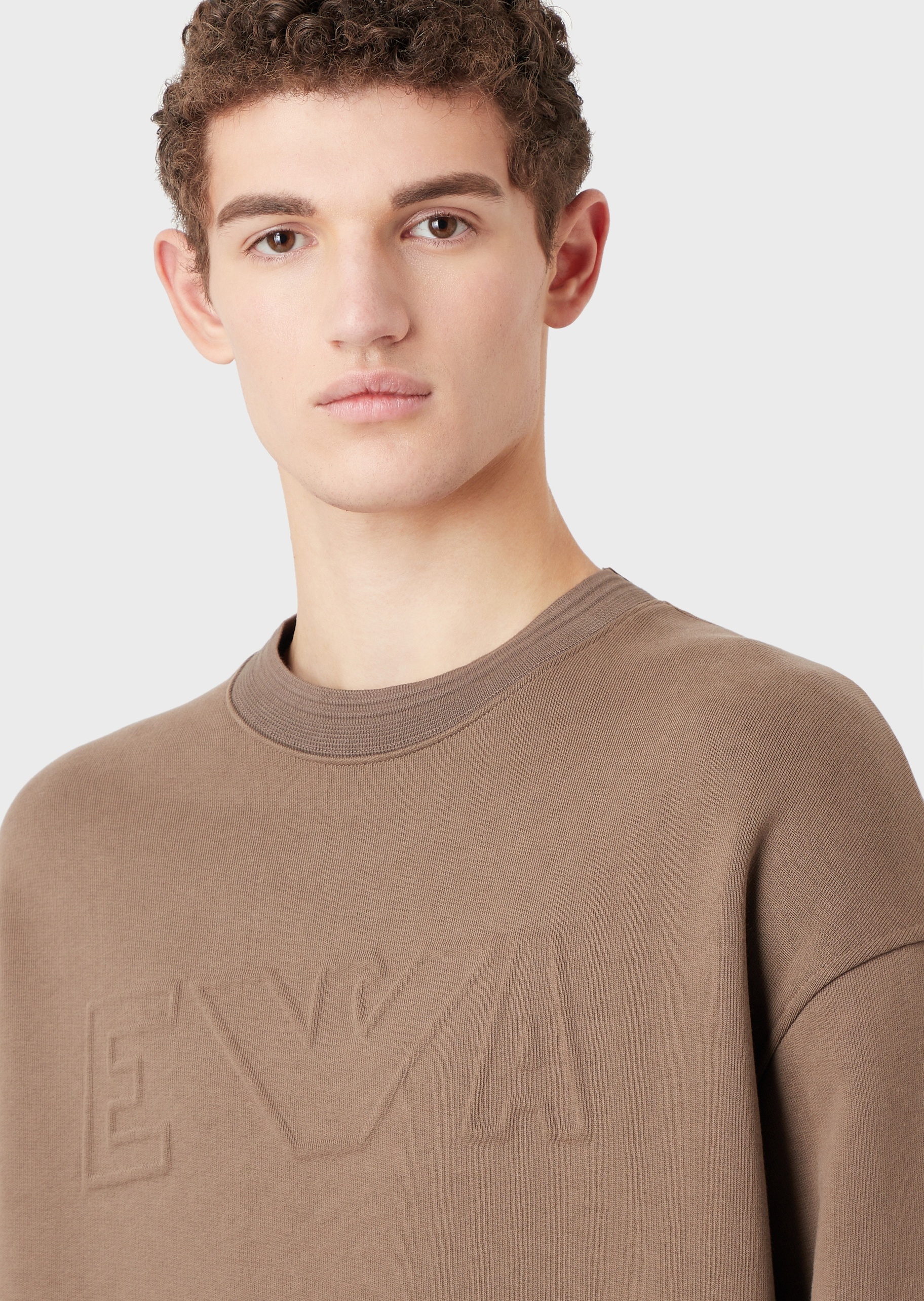 Emporio Armani 压花标识简约棉质卫衣