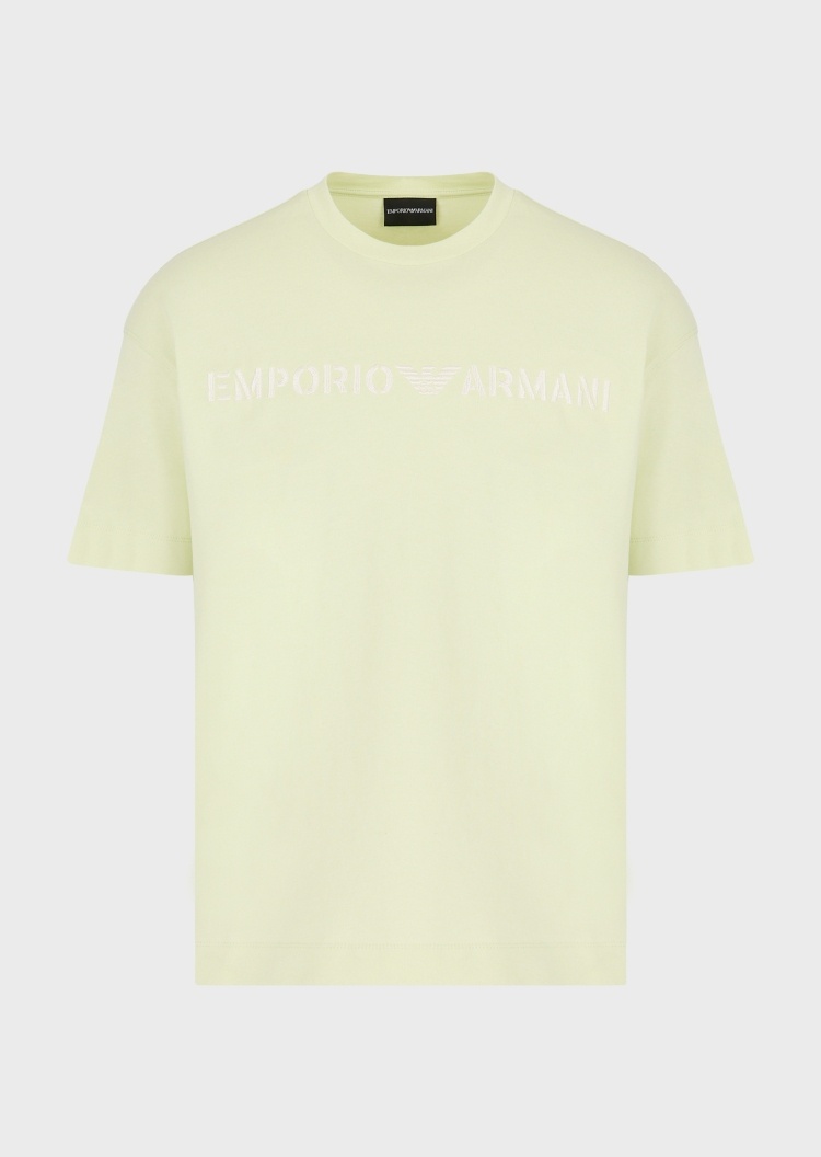 Emporio Armani 男士刺绣标识圆领短袖T恤
