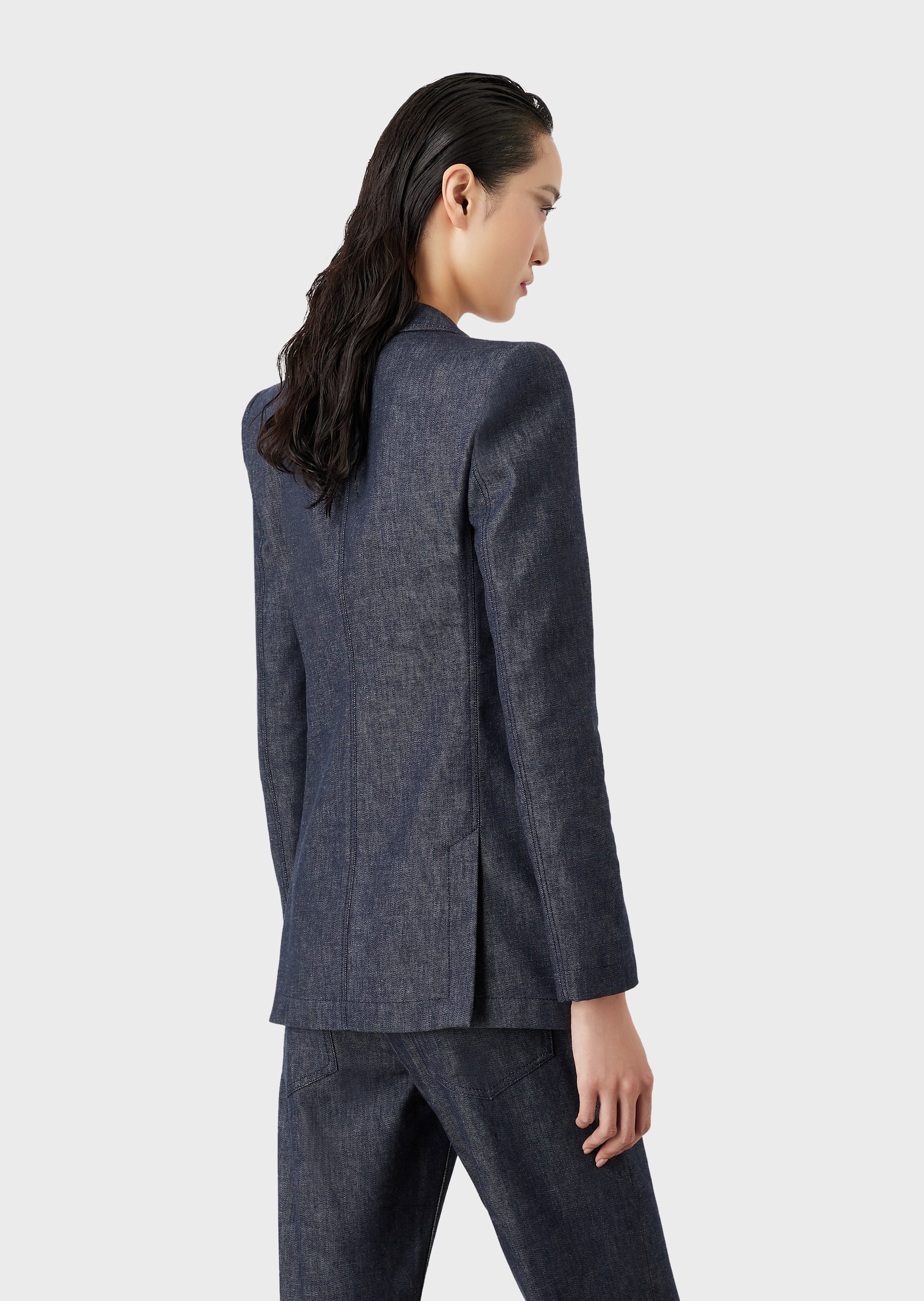 Giorgio Armani 单粒扣平驳领西装外套