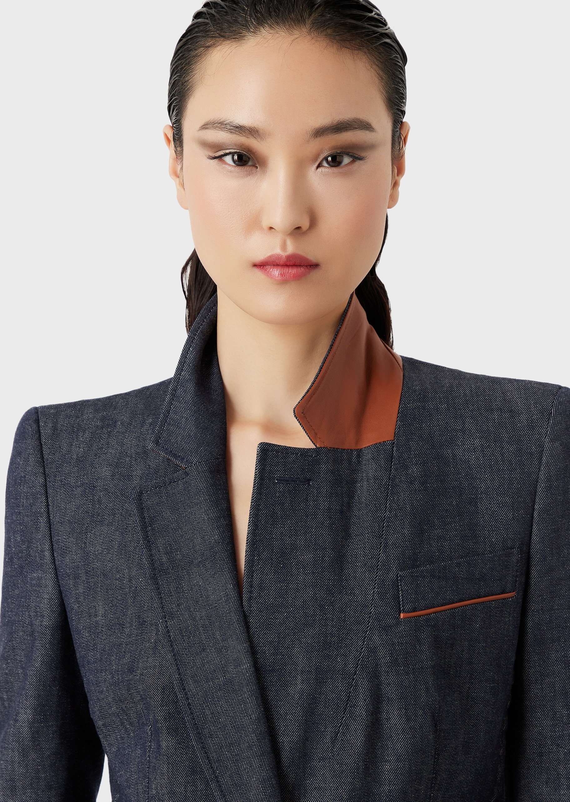 Giorgio Armani 单粒扣平驳领西装外套