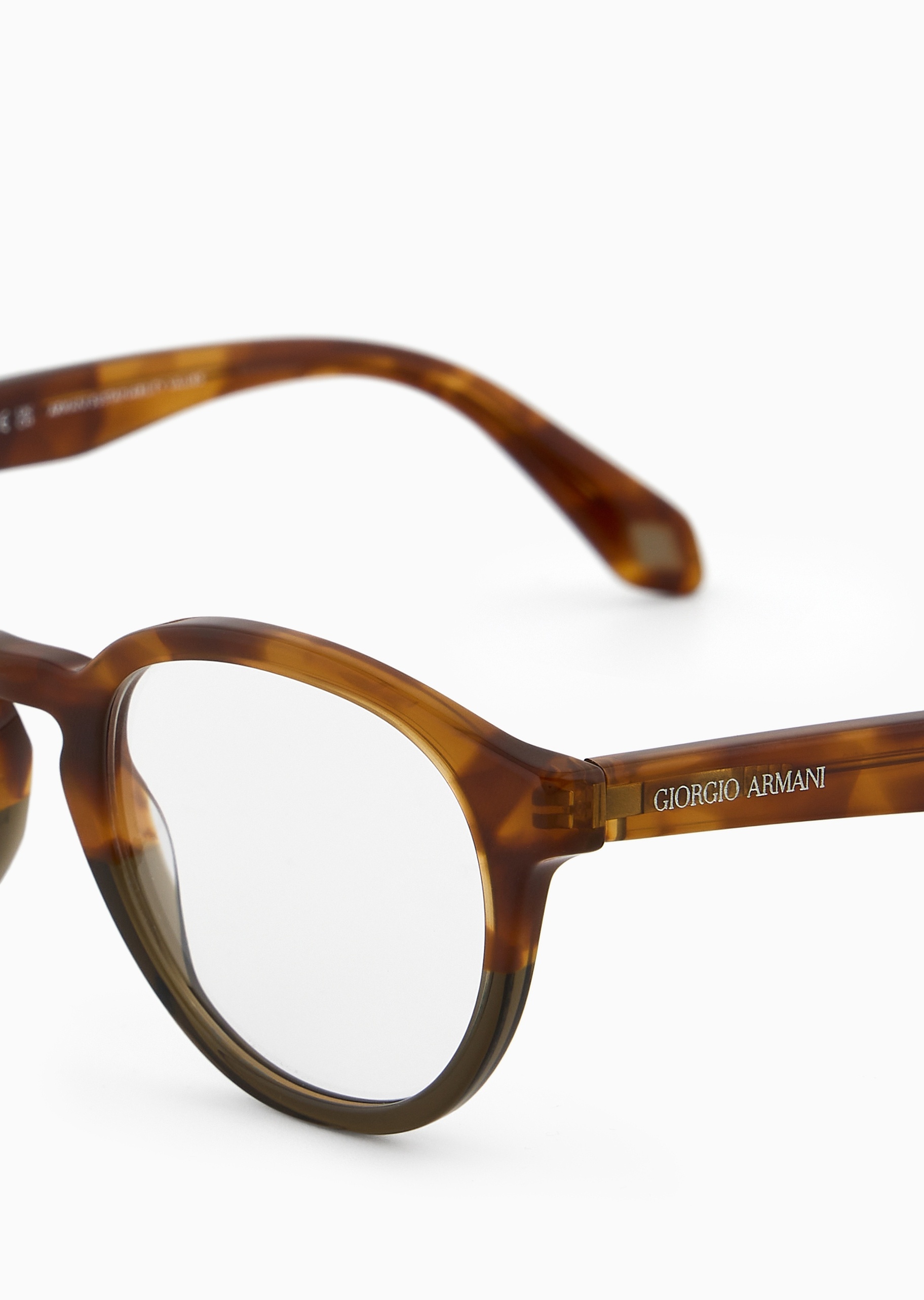 Giorgio Armani 男士可配度数半圆框斑纹时尚光学眼镜