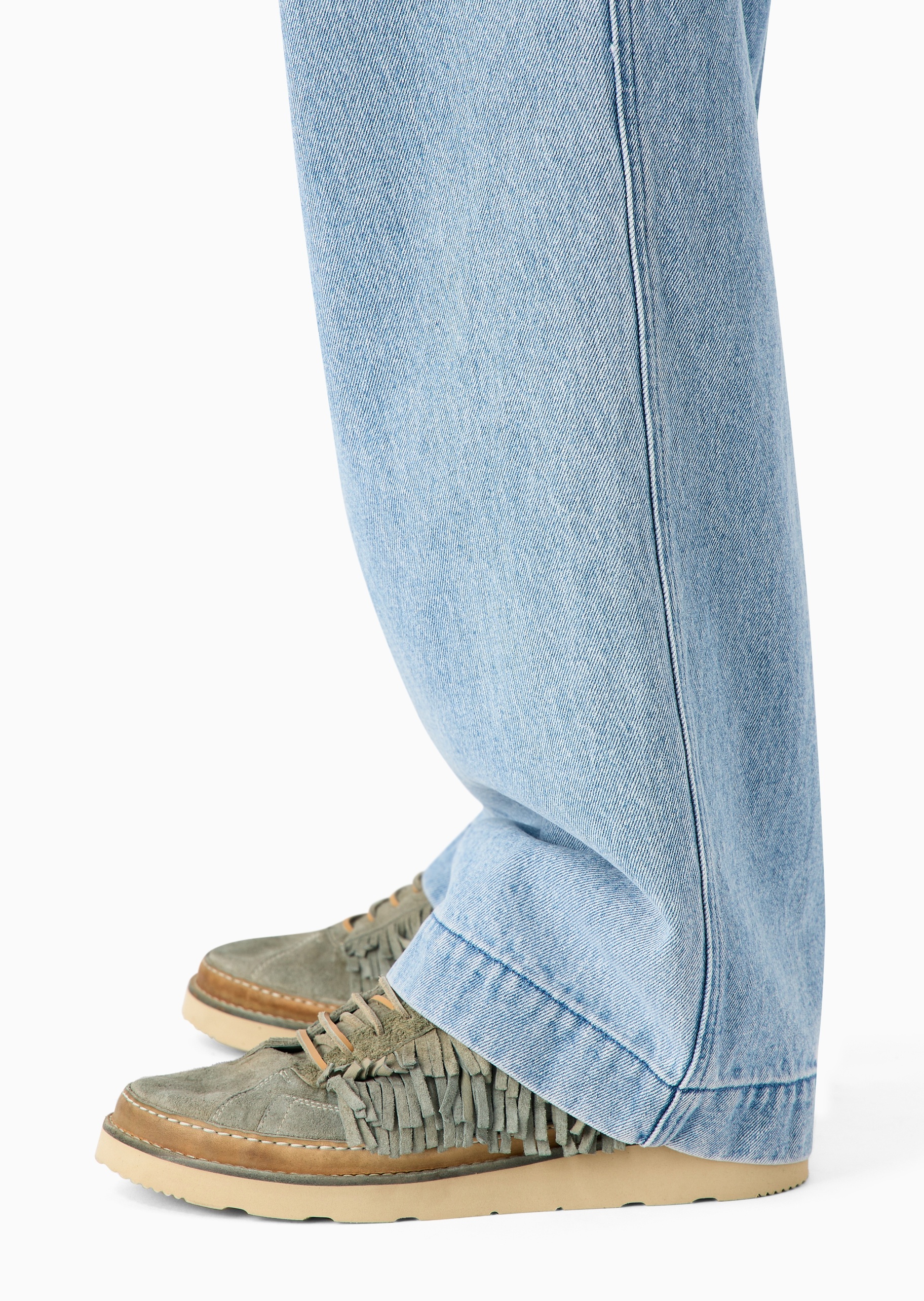 Emporio Armani 可持续系列男士全棉宽松长款直筒阔腿牛仔裤