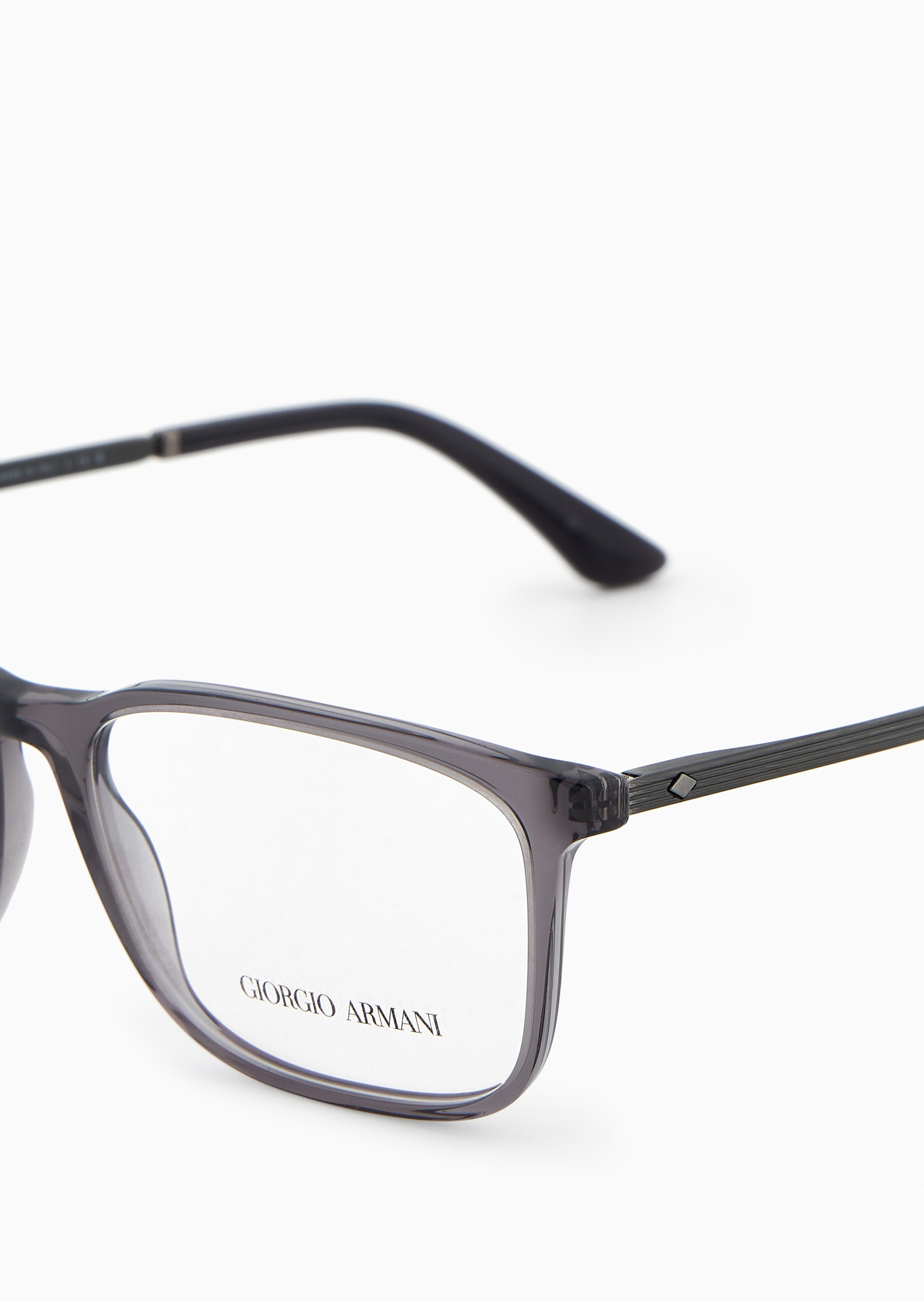 Giorgio Armani 男士可配度数矩形框条纹饰边光学眼镜