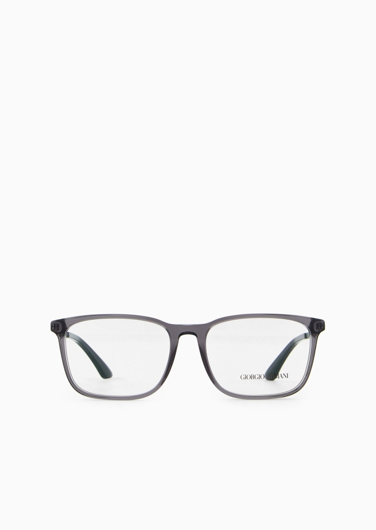 Giorgio Armani 男士可配度数矩形框条纹饰边光学眼镜