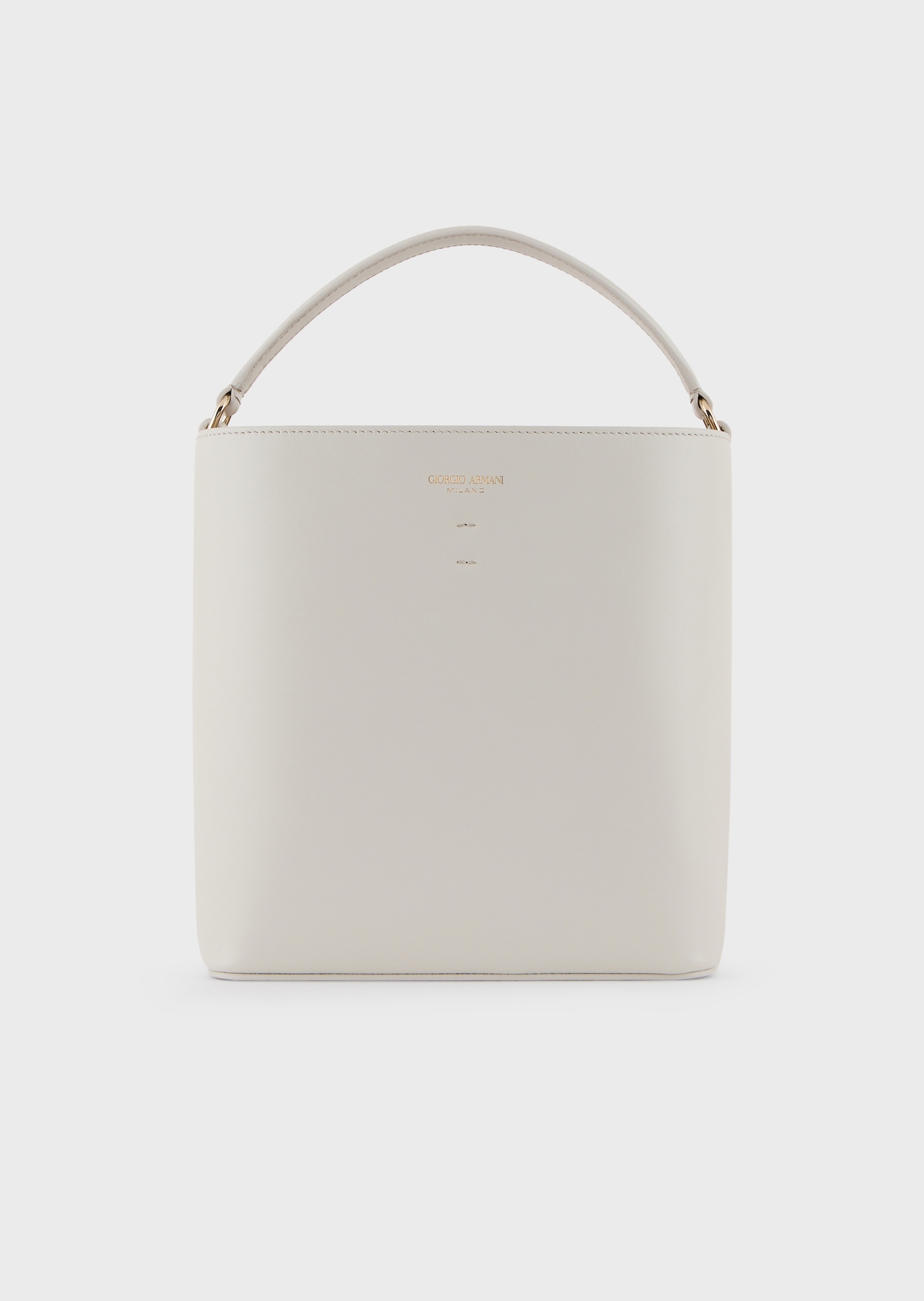 Giorgio Armani 小号皮革水桶形斜挎包