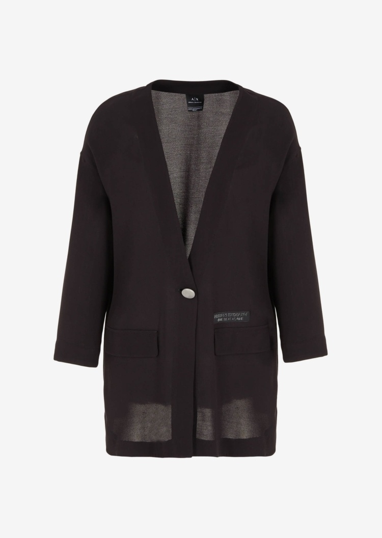 ARMANI EXCHANGE 女士V领单扣宽松西装外套