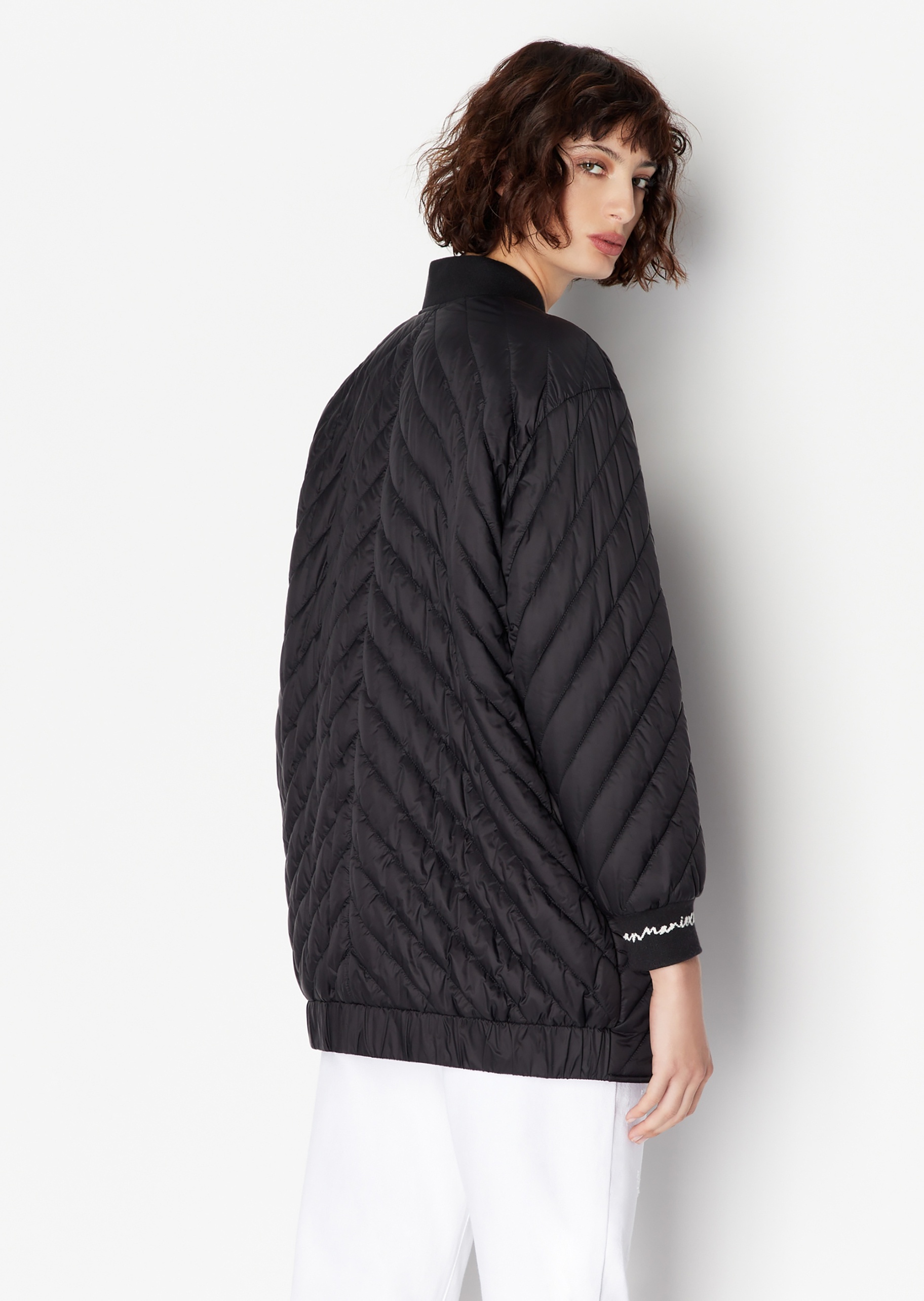 ARMANI EXCHANGE 女士绗缝全拉链棒球领棉服