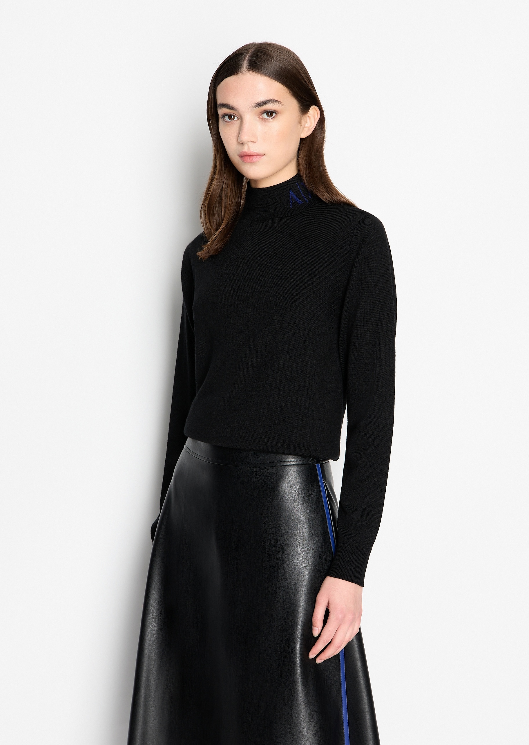 ARMANI EXCHANGE 女士半高领羊毛套头毛衣