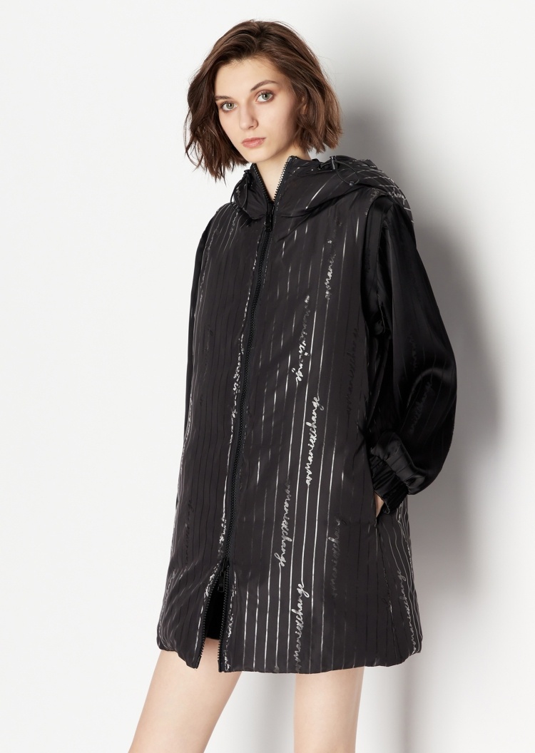 ARMANI EXCHANGE 女士正反两穿连帽马甲棉服