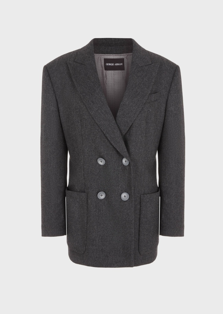 Giorgio Armani 戗驳领双排扣西装外套