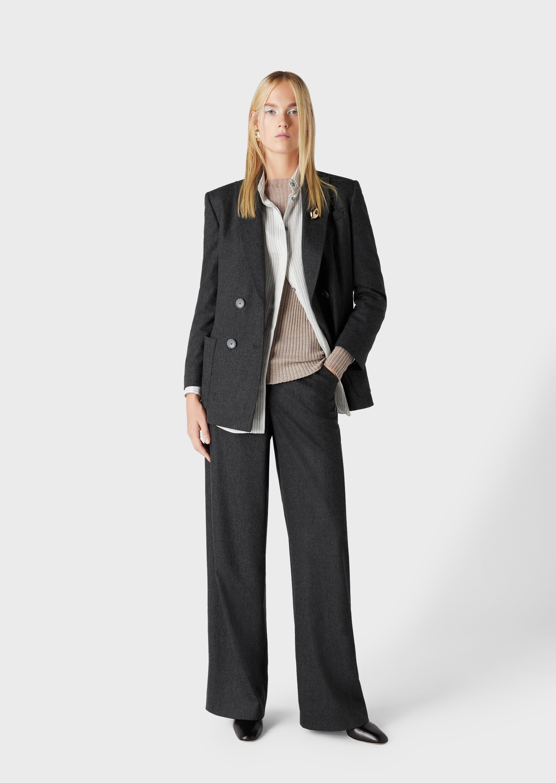 Giorgio Armani 戗驳领双排扣西装外套