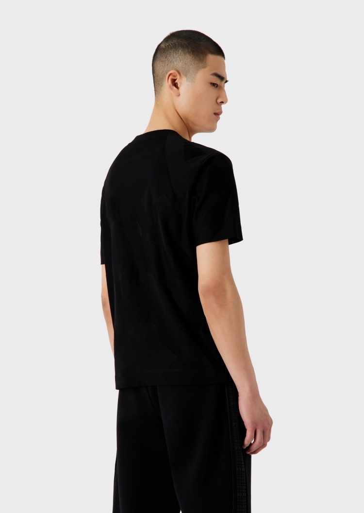 Emporio Armani 标识纯色短袖针织衫