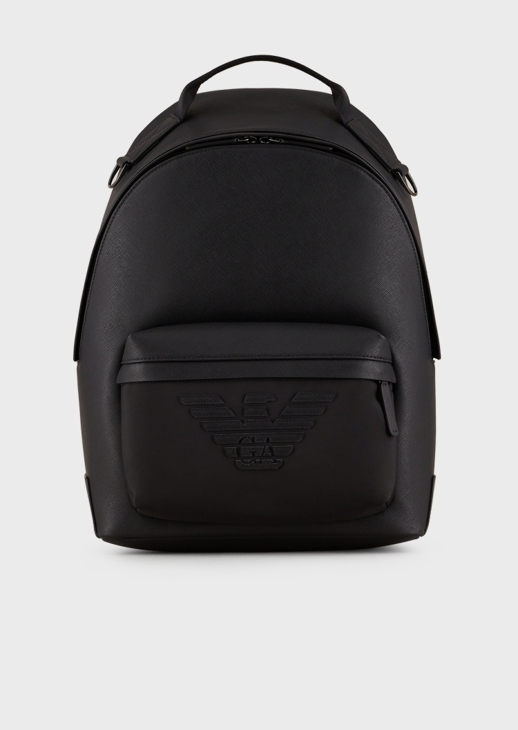 Emporio Armani 男士十字纹印花圆形双肩包