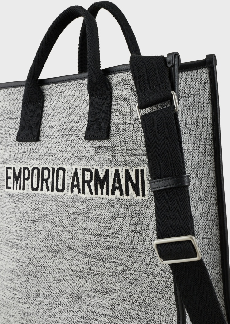 Emporio Armani 提花标识针织托特包