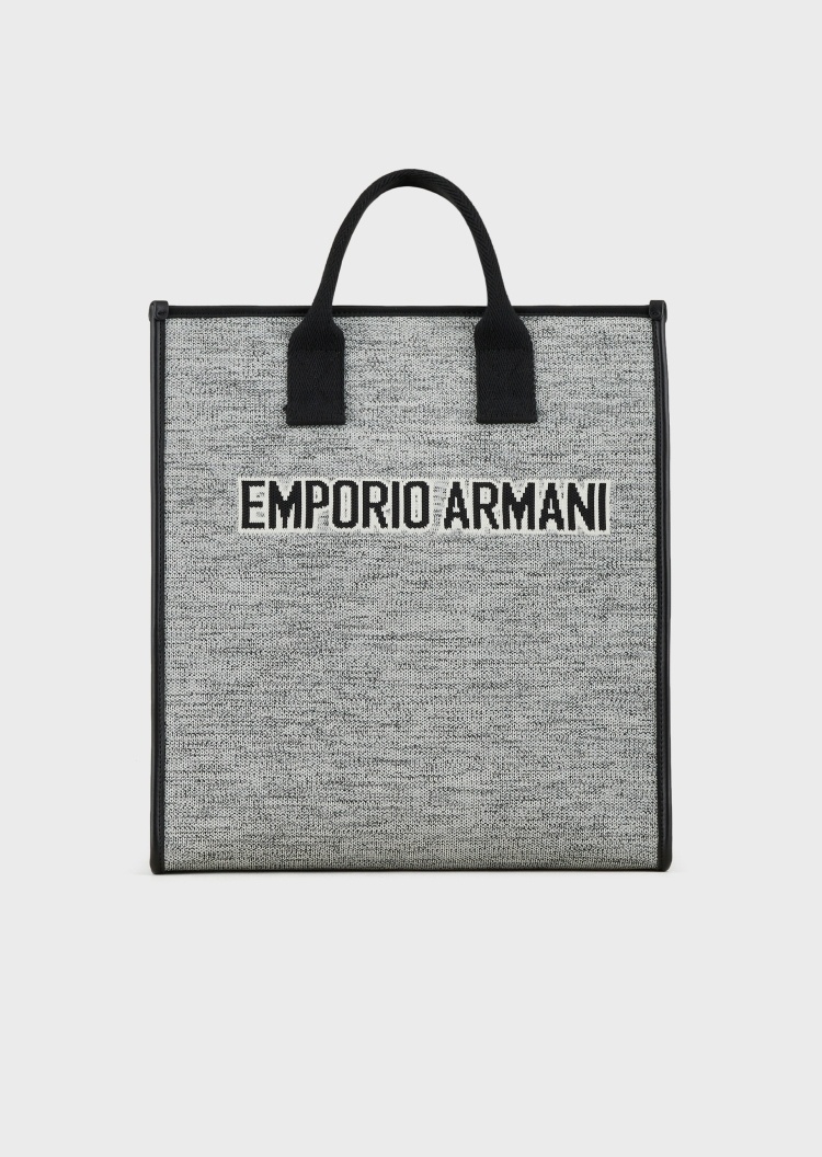 Emporio Armani 提花标识针织托特包