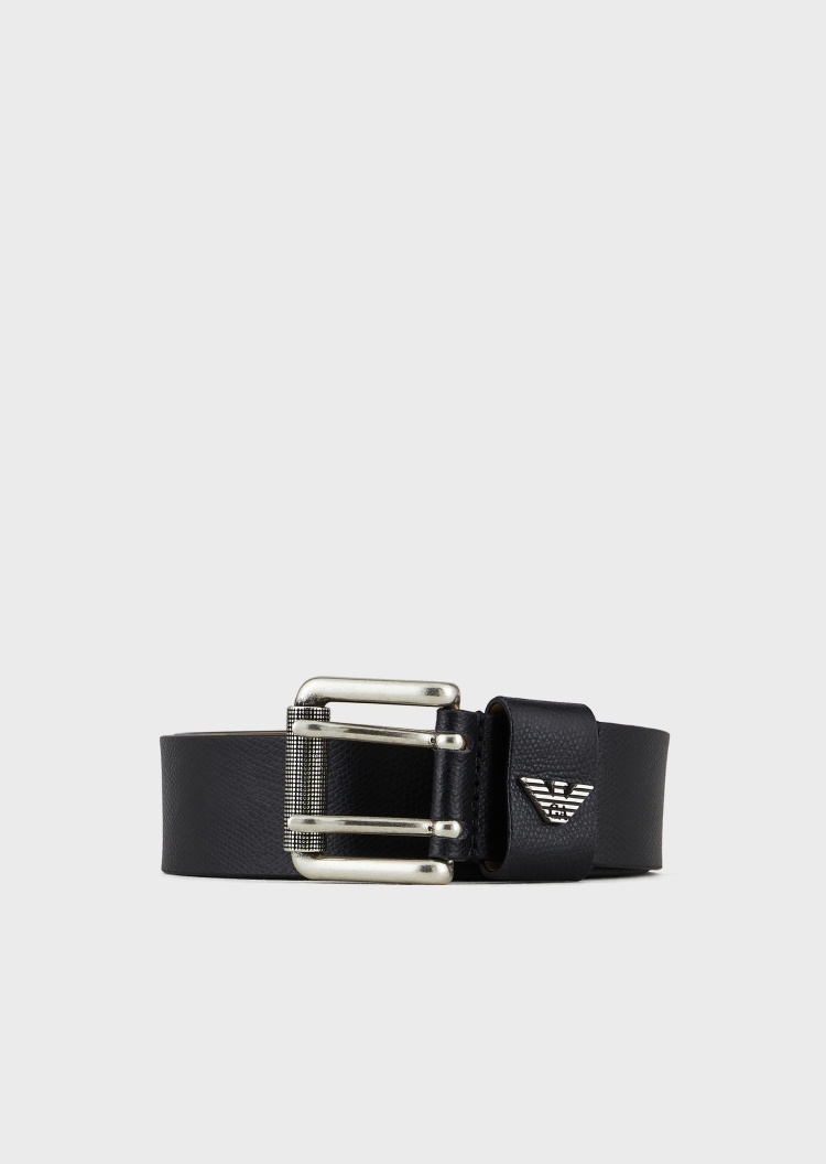 Emporio Armani 掌纹皮革腰带