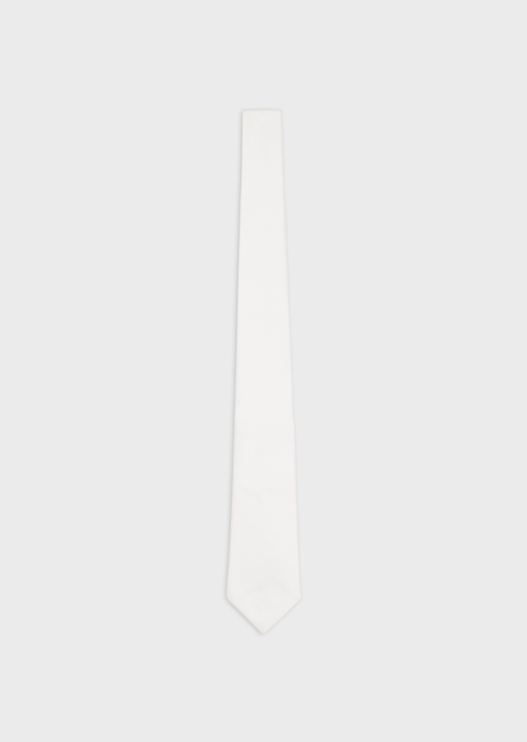 Giorgio Armani 男士桑蚕丝手打箭头型纯色商务简约领带
