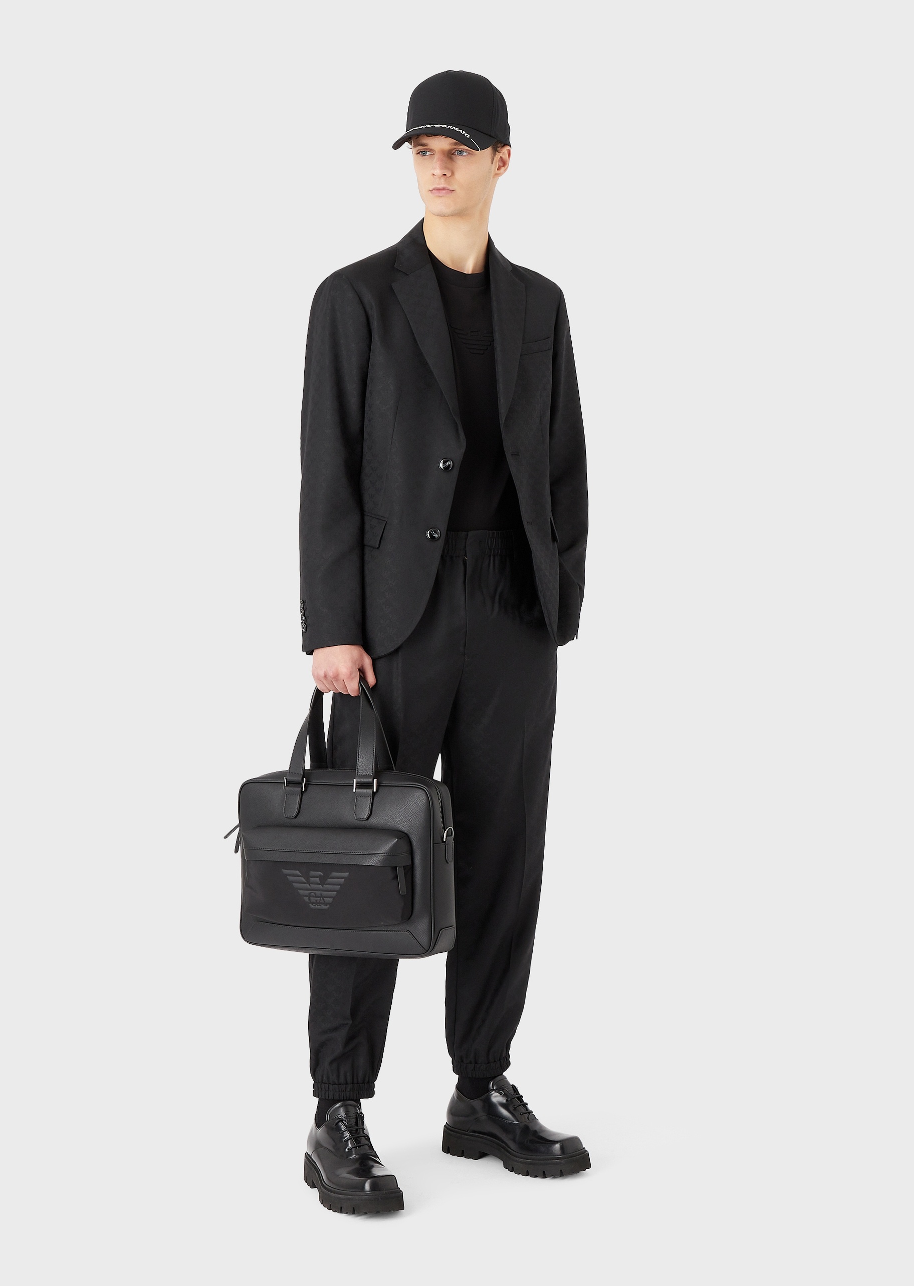 Emporio Armani 男士经典双拉链手提包