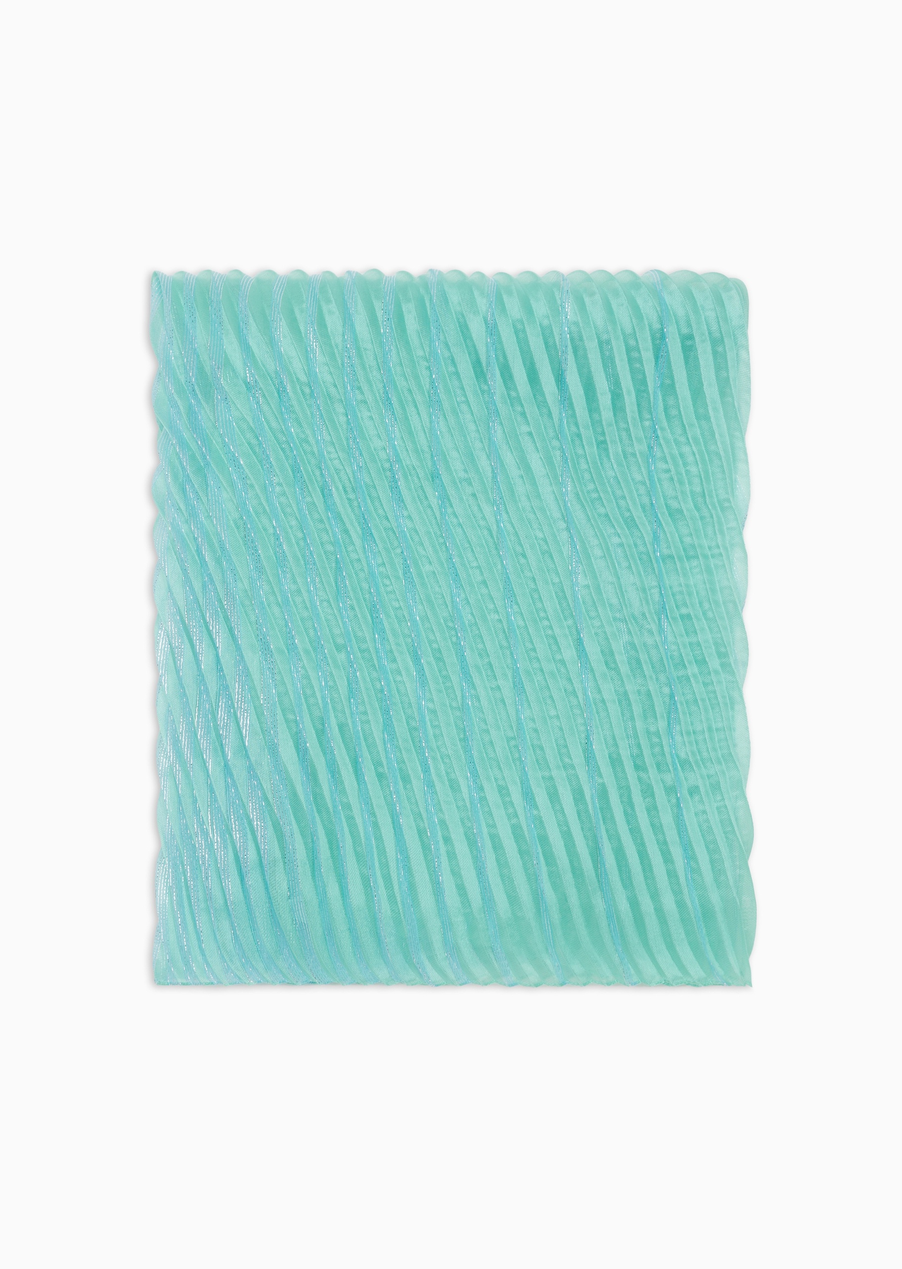 Emporio Armani 女士长方形通体条纹压褶亮线围巾