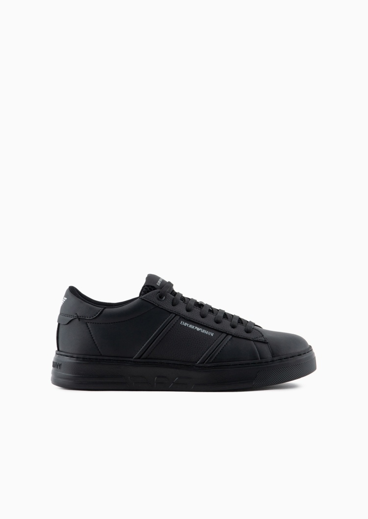Emporio Armani 男士系带低帮圆头平底休闲运动鞋
