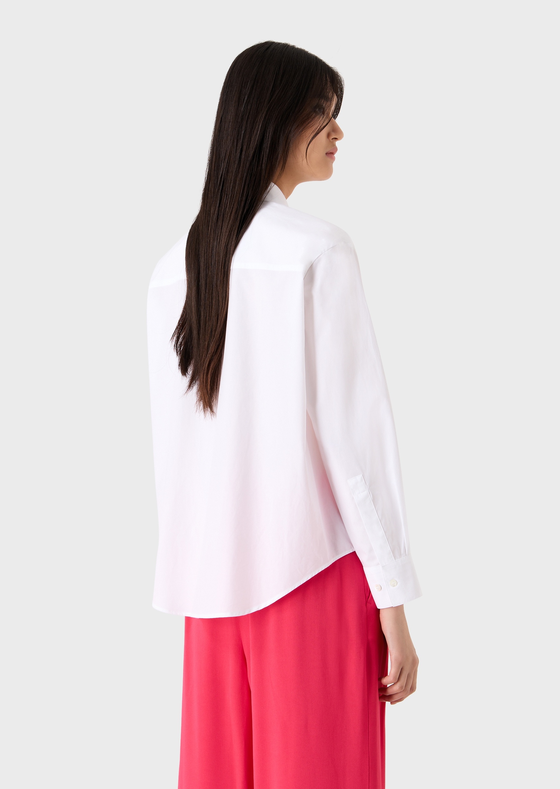 Emporio Armani 女士嵌片贴袋棉质廓型衬衫