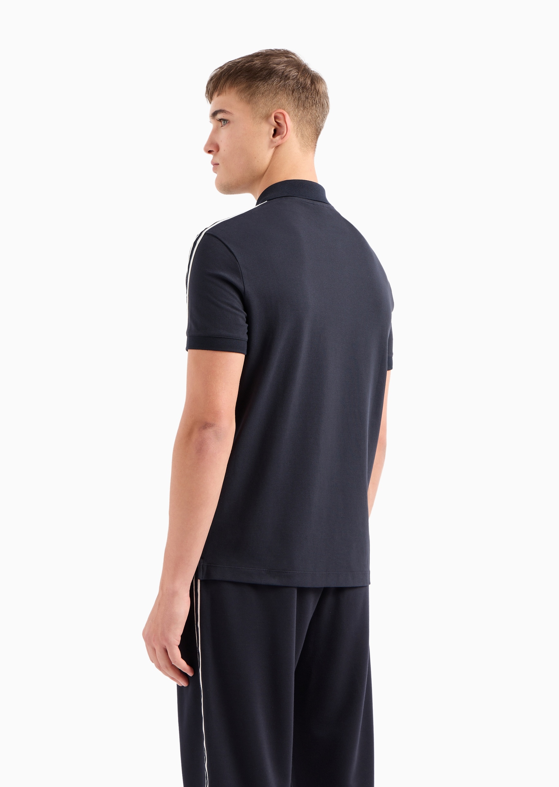 ARMANI EXCHANGE 男士纯棉微弹合身短袖翻领运动Polo衫