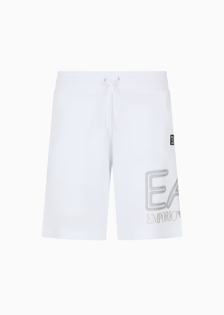 EA7 男士全棉宽松系带腰短款直筒健身百慕大短裤