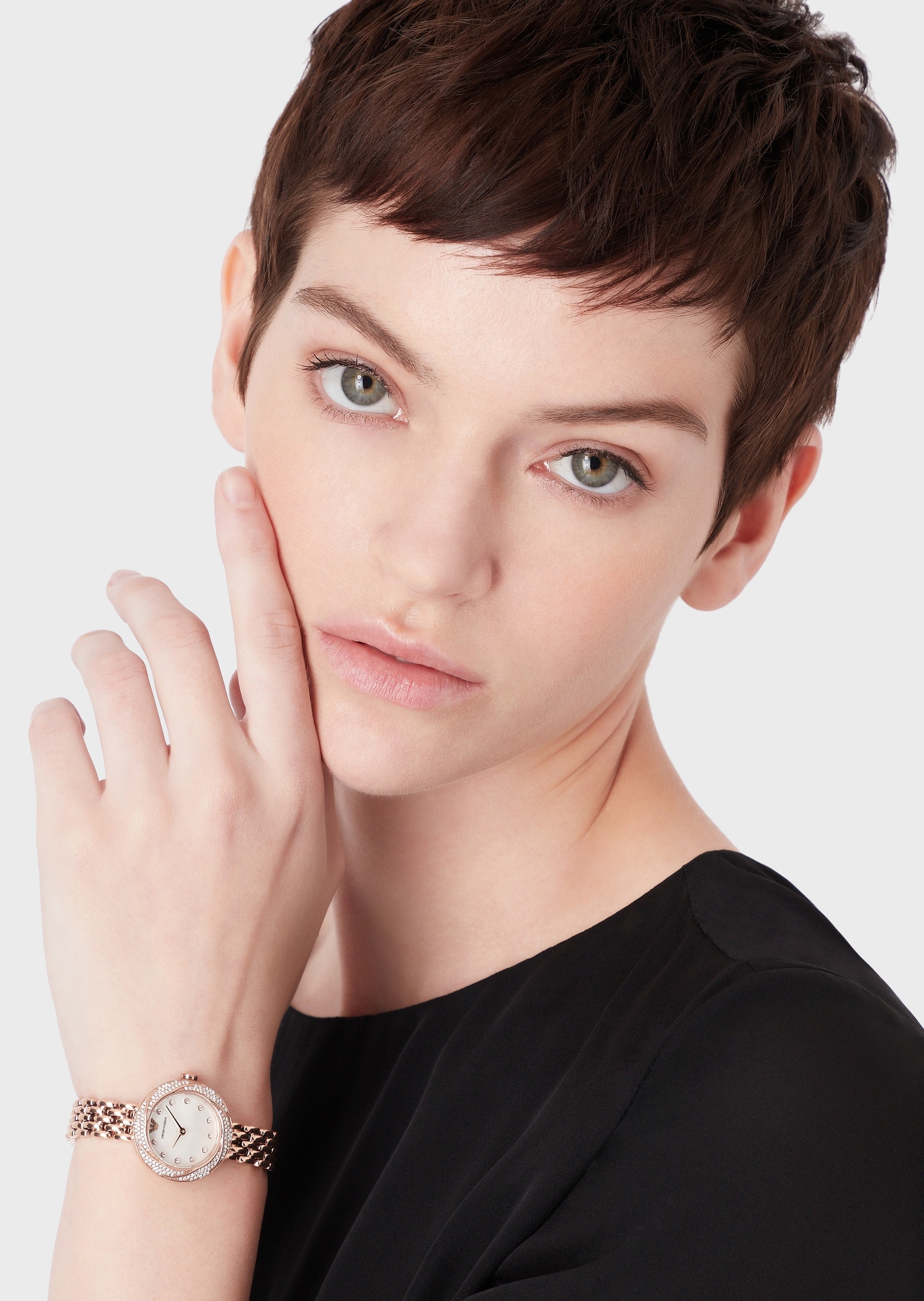 Emporio Armani 镶嵌水晶石英腕表