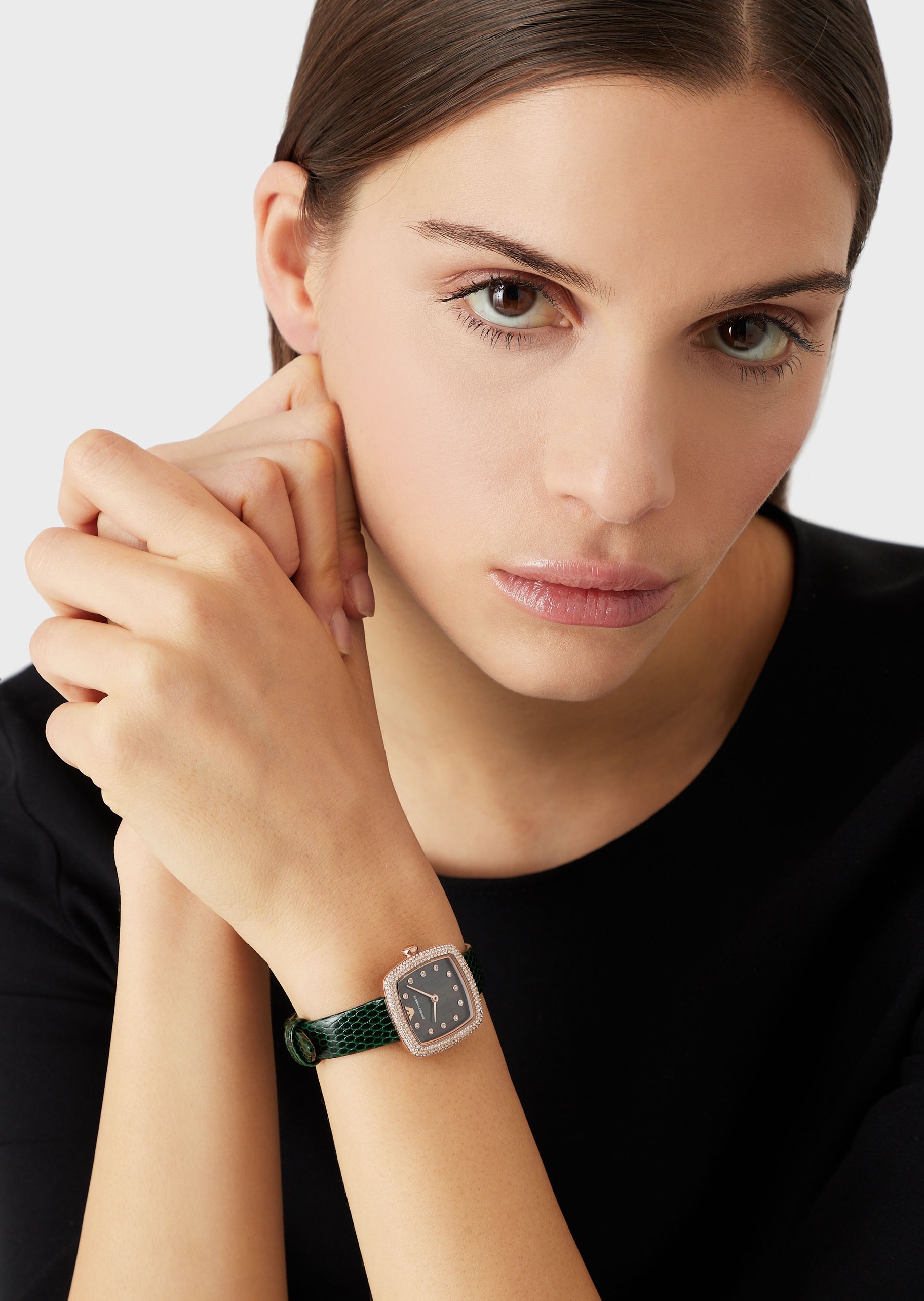 Emporio Armani 女士方形复古石英腕表