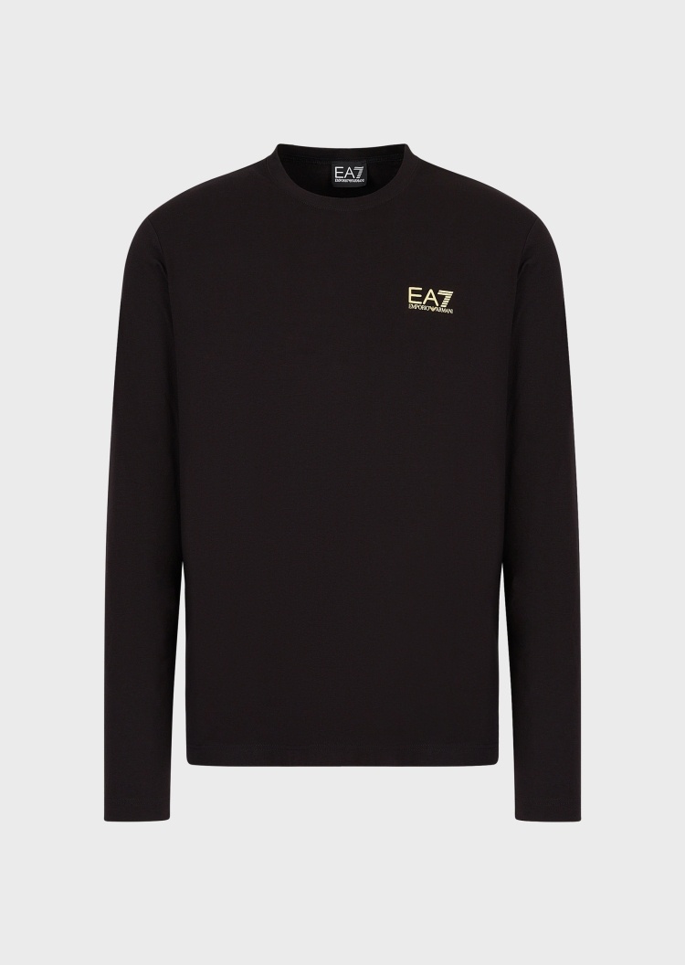 EA7 双色大标识长袖T恤