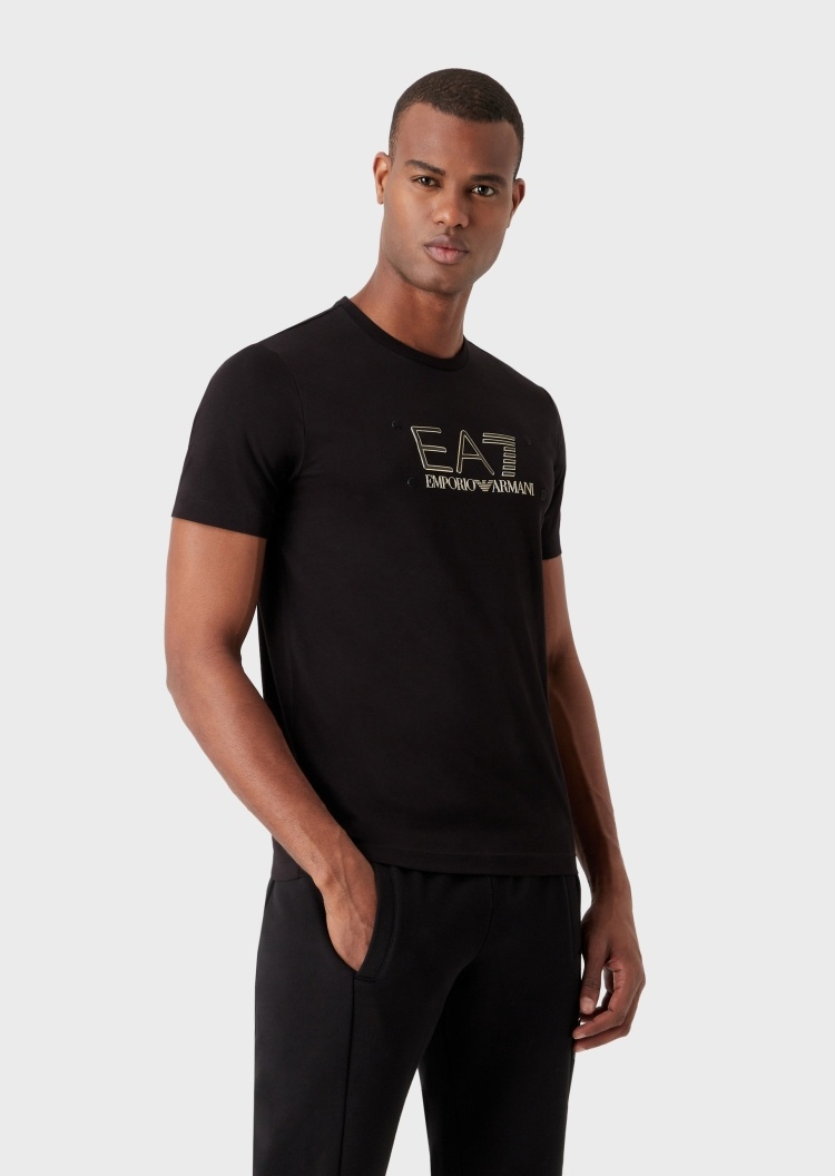 EA7 金色饰面标识T恤