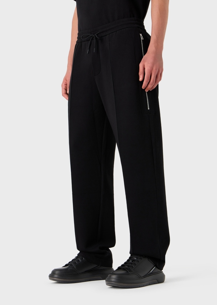 Emporio Armani 男士立体中缝线系带休闲裤
