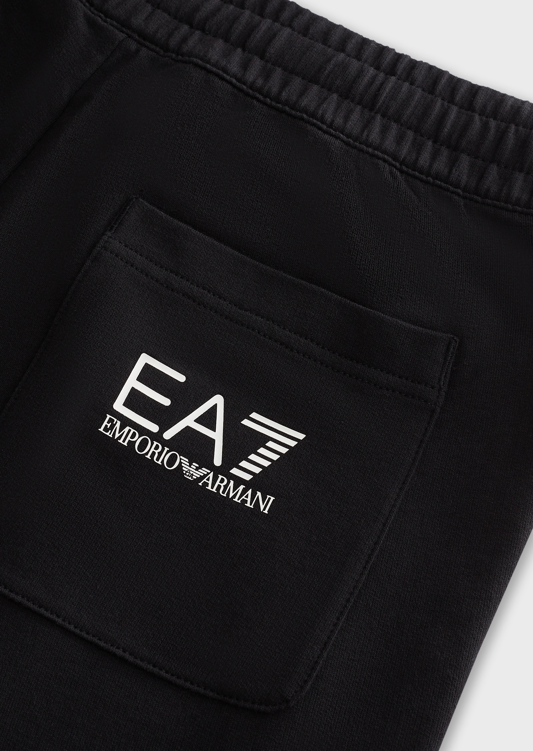 EA7 男士全棉修身长款束脚印花健身训练卫裤
