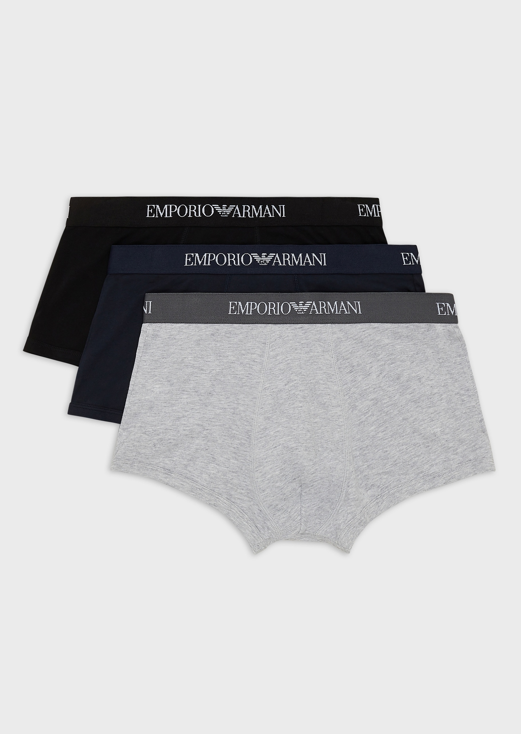 Emporio Armani 男士全棉合身平角三条装平角内裤